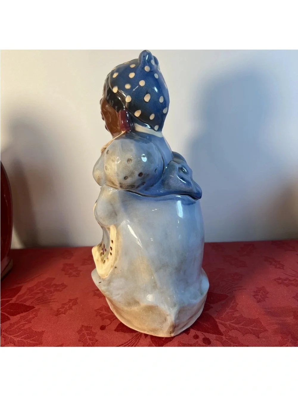 Blue Ceramic Southern Lady Cookie Jar - Decorative Kitchen Storage